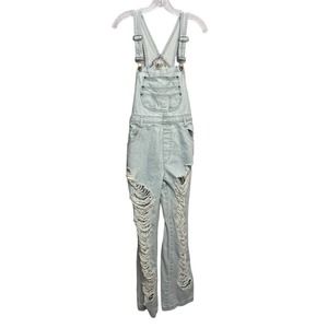 Carmar Light Wash Denim Distressed Jeans Overalls Size Small